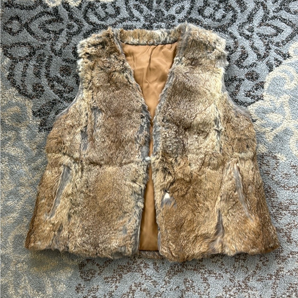 Vintage Rabbit Fur Vest Brown